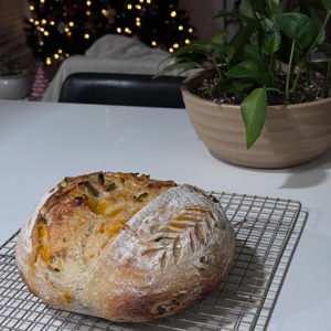 Jalapeño cheddar sourdough loaf