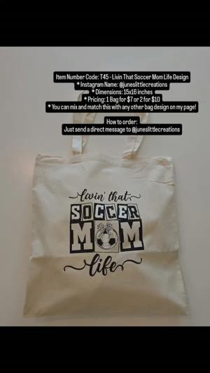 T45 Livin That Soccer Mom Life tote bag