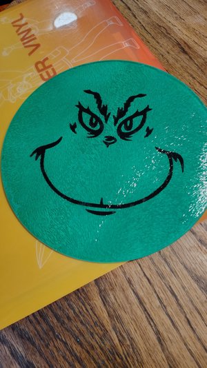 Grinch Face glass cutting board