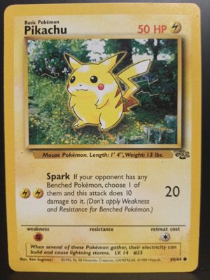 Pikachu Pokémon Trading Card Base Set
