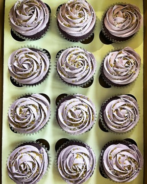 Ube cupcakes with ube buttercream