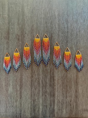 Sunset fringe earrings (set of 4)