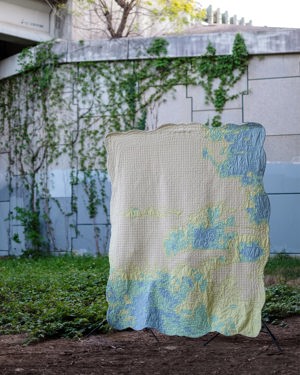 L + N wedding quilt, 72" x 86"