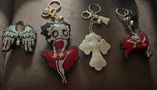 Beaded/Bling Keychain Charm Set