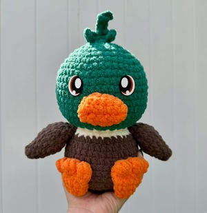 Crochet mallard duck plush
