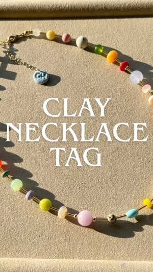 Clay necklace tags by Golden Hour Studio, Dallas, TX
