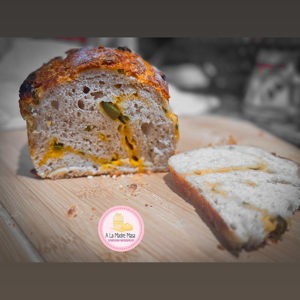 Jalapeño cheddar sourdough loaf
