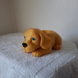Golden puppy LED votive holder de Owl Creek Candles
