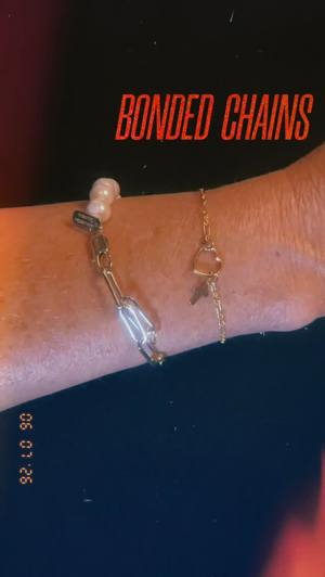 14k gold filled chain with cross and heart charms