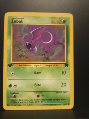 1st edition Zubat Basic Pokémon Card