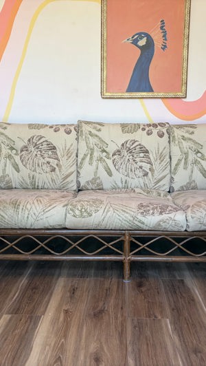 Adam vintage rattan bamboo sofa
