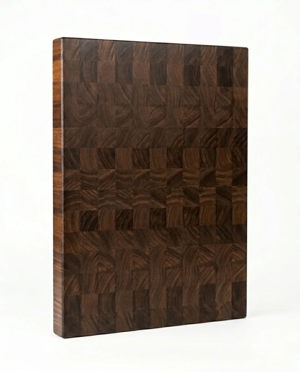 Custom walnut end-grain cutting board with brass feet (24" x 18" x 1.75")
