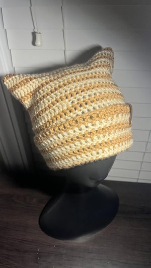 Striped cat beanie
