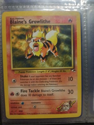 Blaine's Growlithe Pokémon Card