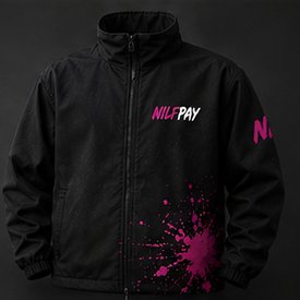 Nilfpay Black Windbreaker Jacket