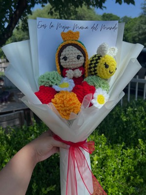 Virgencita crochet bouquet by Crochet Creations by Evy, Dallas, TX