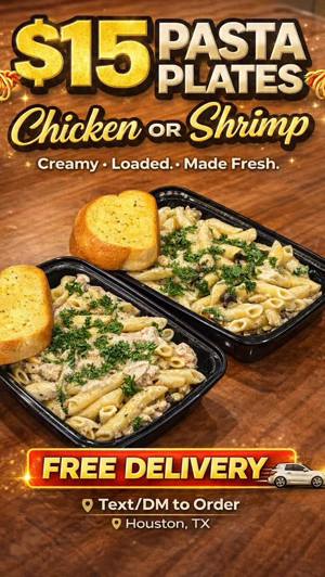 Pasta lunch plate (chicken or shrimp)