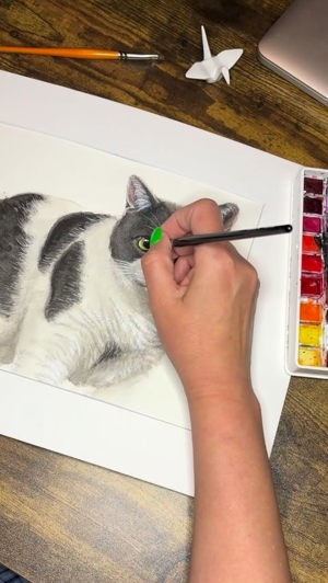 Custom watercolor pet portrait