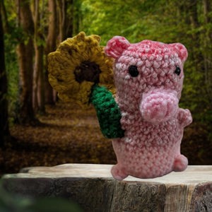 Sunflower pig plushie