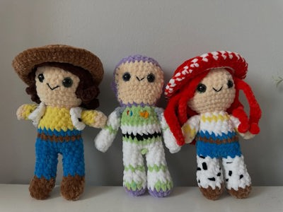 Toy Story trio plushies (Woody, Jessie, Buzz)