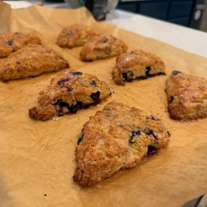 Sourdough blueberry scones