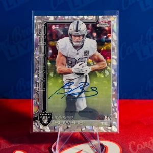 2025 Topps Chrome Football FDI Molten Mercury Refractor Auto Brock Bowers 04/14