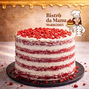 Bolo Red Velvet, de Bistrô da Manu, Almada