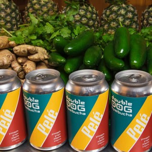 Pineapple ginger jalapeno cilantro kombucha by Double Dog Kombucha, Minneapolis, MN