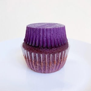 Ube flan cupcakes