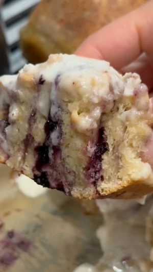 Blueberry Crumble Sourdough Cinnamon Rolls