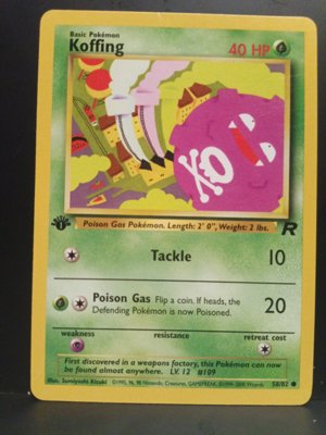 1st edition Koffing Pokémon Card Base Set