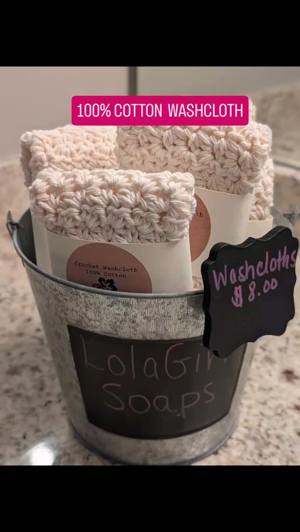 Handmade 100% cotton crochet washcloths