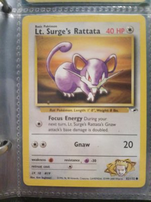 Lt. Surge's Rattata Pokemon Card