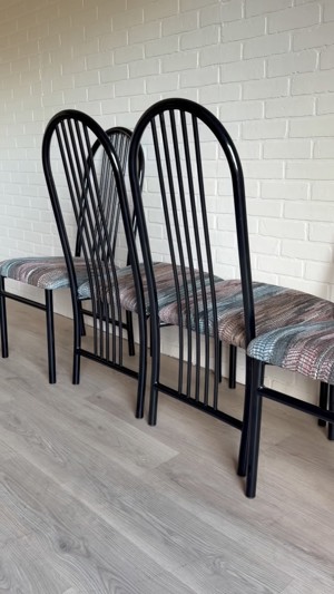 Set of 4 Vintage 1980s Daystrom by LADD Post Modern High Back Dining Chairs de 512 Interiors, Austin, TX