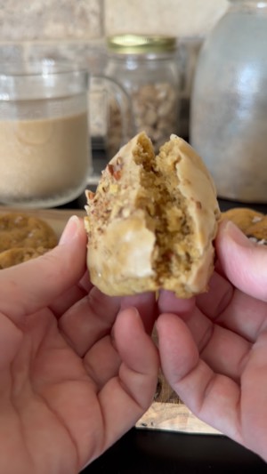 Maple pecan sourdough cookies
