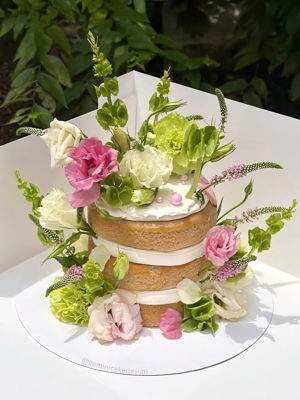 Floral abstract cake by Gemini Cake Design, Austin TX