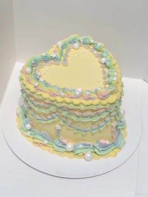 Heart-shaped cake