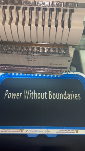 Power Without Boundaries embroidered piece
