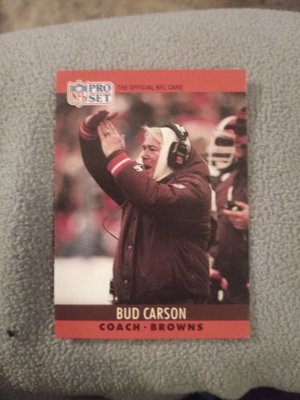 Bud Carson Coach Browns Pro Set Card