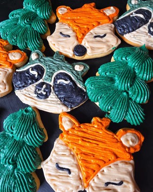 Decorated animal cookies