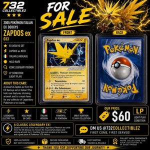 2005 Italian EX Deoxys Zapdos ex #033 Holo Rare