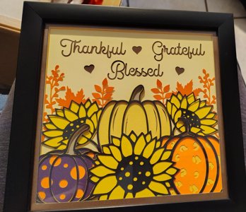 Thankful Grateful Blessed Fall shadow box
