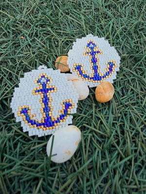 Anchor/nautical beaded earrings