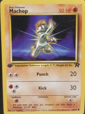 1st edition Machop Basic Pokémon Card