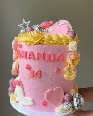 Cowgirl themed birthday cake