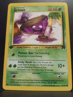 1st edition Grimer Pokémon Card Base Set