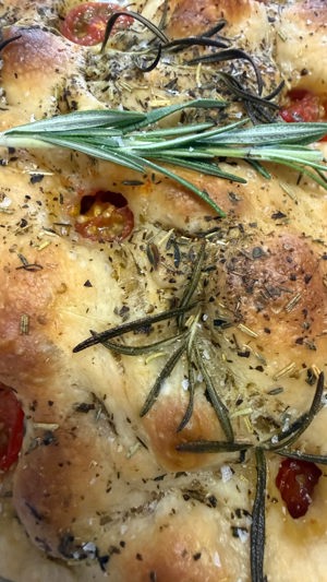 Herb and tomato focaccia