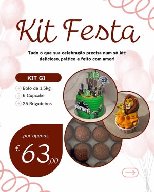 Kit de festa com sobremesas de GiCakes, Barreiro, Setúbal