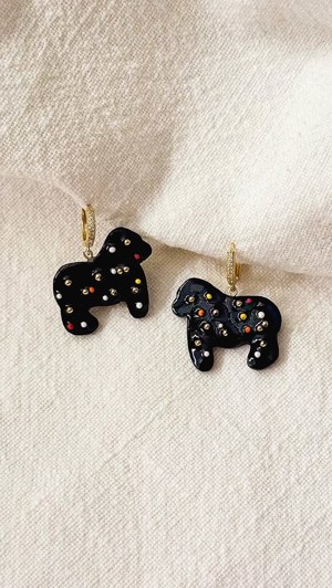 Circus animal cookie earrings