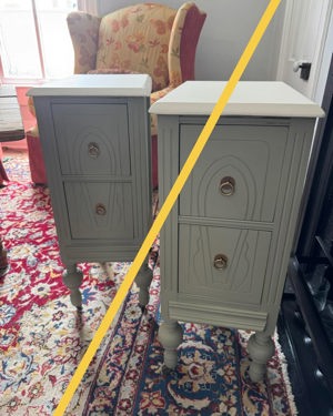 Upcycled tall narrow nightstands